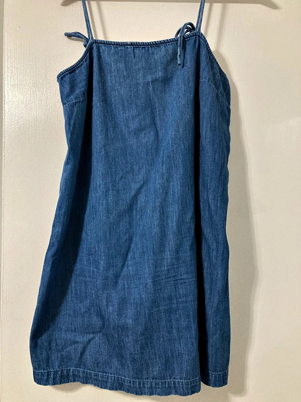 Old Navy Blue Tie Strap Midi Dress Size Medium-Jean material